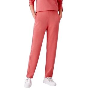 Eileen Fisher Tapered Ankle in Papaya Cozy Brushed Terry Hug Pants Size L NWT